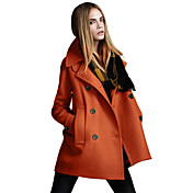 LACLOS Women's Fashion Korean Wool Coat(Orange)