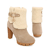Frosted Fur Side Boots(Almond)