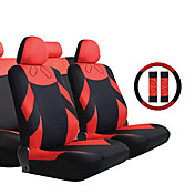13 Pieces/Set Car Seat Covers Universal 2 Front Seat & 1 Bench Seat Black and Red Auto Accessories