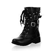 Women's Shoes  Low Heel Buckles Lace Up Front Ankle Combat Boots With Free Shoelaces