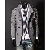 Men'S Double Breasted Stand Collar Slogan Nylon Trench Coat