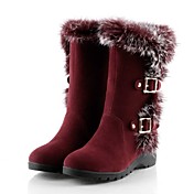 Suede Wedge Heel Snow Boots Mid-Calf Boots with Buckle (More Colors)