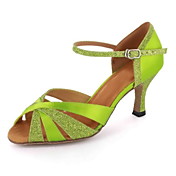 Beautiful Customized Satin Upper Dance Shoes For Latin/Ballroom