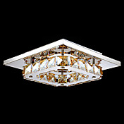 LED Crystal Flush Mount, 1Light, Modern Amber Electroplating Stainless Steel