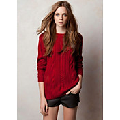 Loli Women'S Hemp Flowers Stripe Red Simple Sweater