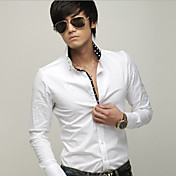 U&F Men's White Business Fitted Leisure Shirt