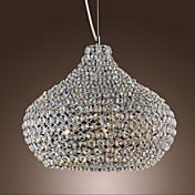 40W Crystal Pendent Light in Metal Ring Feature