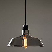 Bulb Included Pendant, 1 Light, American Style Rustic Transparent Metal Painting