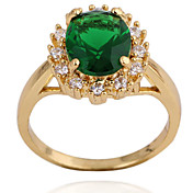 BIN BIN Women's 18K Gold Zircon Ring(J1667)