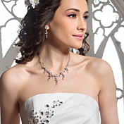Beautiful Czech Rhinestones Alloy Plated Wedding Bridal Necklace And Earrings Jewelry Set