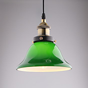 Bulb Included Pendant, 1 Light, American Style Rustic Metal Painting