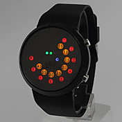 Unisex Colorful LED Rolling Display Silicone Band Wrist Watch 