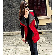 Women's Wide Collar Stitching Tweed Coat