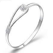 MISS U Women's Silver Romantic Flower Bracelet