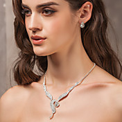 Shining Czech Rhinestones With Alloy Plated Wedding Bridal Jewelry Set,Including Necklace And Earrings