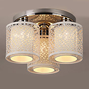 Chandelier,3 Light, Modern Concise Iron Glass Electroplating