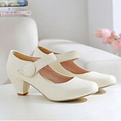 Faux Leather Chunky Heel Mary Jane Heels Shoes(More Colors)