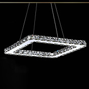 LED Crystal Chandelier, Modern Square Stainless Steel Plating