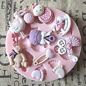 3D Bear Feet BABY Toy Silicone Mold Fondant Molds Sugar Craft Tools Chocolate Mould  For Cakes
