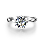 0.5 Carat Snowflake 925 Silver White Gold Plated SONA Crystal Diamond Ring For Women Engagement