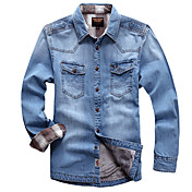 Men'S Thick Down Denim Shirt