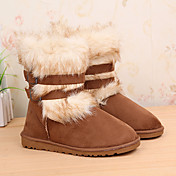 Guosheng Fashion Fox Fur Snow Boots(Light Coffee)