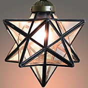 40W Mediterranean-style Tiffany Five-pointed star shape Transparent glass Tiffany Pendant Lights - 1 Light