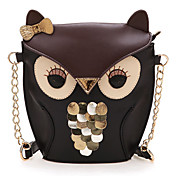 Women's Lady Splicing Color Cross Body Bag Owl Pattern