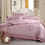 Duvet Cover,4-Piece Modern Style Ring Geometric Jacquard
