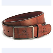 New Fashion Men's Faux Leather Shape Metal Buckle Belt 4 Colors
