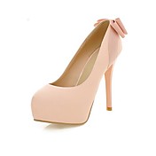 Faux Leather Women's Stiletto Heel Pumps Platform Heels with Bowknot Shoes(More Colors)
