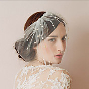 Tulle Wedding/Party Blusher Veils With Pearls