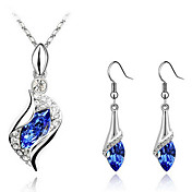 Sammy's Marquise Crystal Studs And Necklace Set