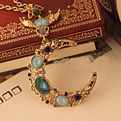 J&G  Diamonade Moon Shape Long Necklace
