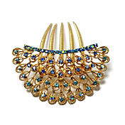 Alloy&Imitation Sapphire Wedding Hair Combs(Blue)