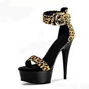 Suede Women's Stiletto Heel Platform Sandals Shoes