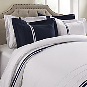Duvet Cover Set,3-Piece 300T Simple Style Stripe Patch worked