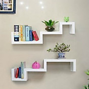 Modern Stoving Varnish White Wooden Shelf (1 Piece)