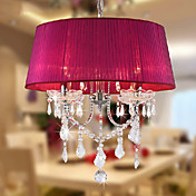 Crystal Chandeliers, 4 Light, Country Romantic Metal Fabric Electroplating