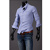 T&L Casual Long Sleeve Stripe Shirt(Blue) Z8921