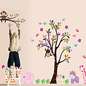 DIY Wall Stickers Monkey Animal in the Zoo Self-adhesive Plastic Washable Wall Decals