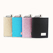 Personalized Nice 8-oz Flask In Leatherete Cover (More Colors)