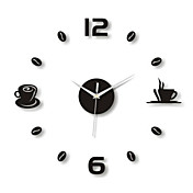DIY Size 20-60cmFashion Art Acrylic Style Coffee and Tea Wall Clocks for Wall Decoration(Assorted Color)