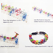 Rainbow Loom Kit for DIY Bracelet(600PCS Latex Free Rubber Bands,24PCS Clips,Board,Hook,Instruction)
