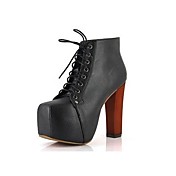 Fashion Platform Chunky Heel Ankle Boots with Lace-up Women's Shoes(More Colors) 