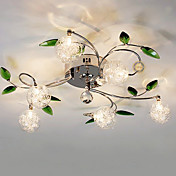Chandelier, 6 Light, Country Aluminum Glass Chrome