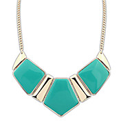 Women's Retro Alloy Rhombic Resin Nceklace