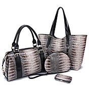 Fenghui Women'S  Pu Leather Shoulder Bag Evening Bag Small Bag Tote Four Piece Set