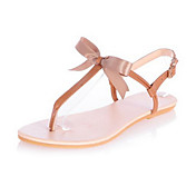 Faux Leather Women's Flat Heel T-strap Sandals Shoes(More Colors)