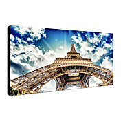 Stretched Canvas Print Art Landscape Looked Up at Eiffel Tower